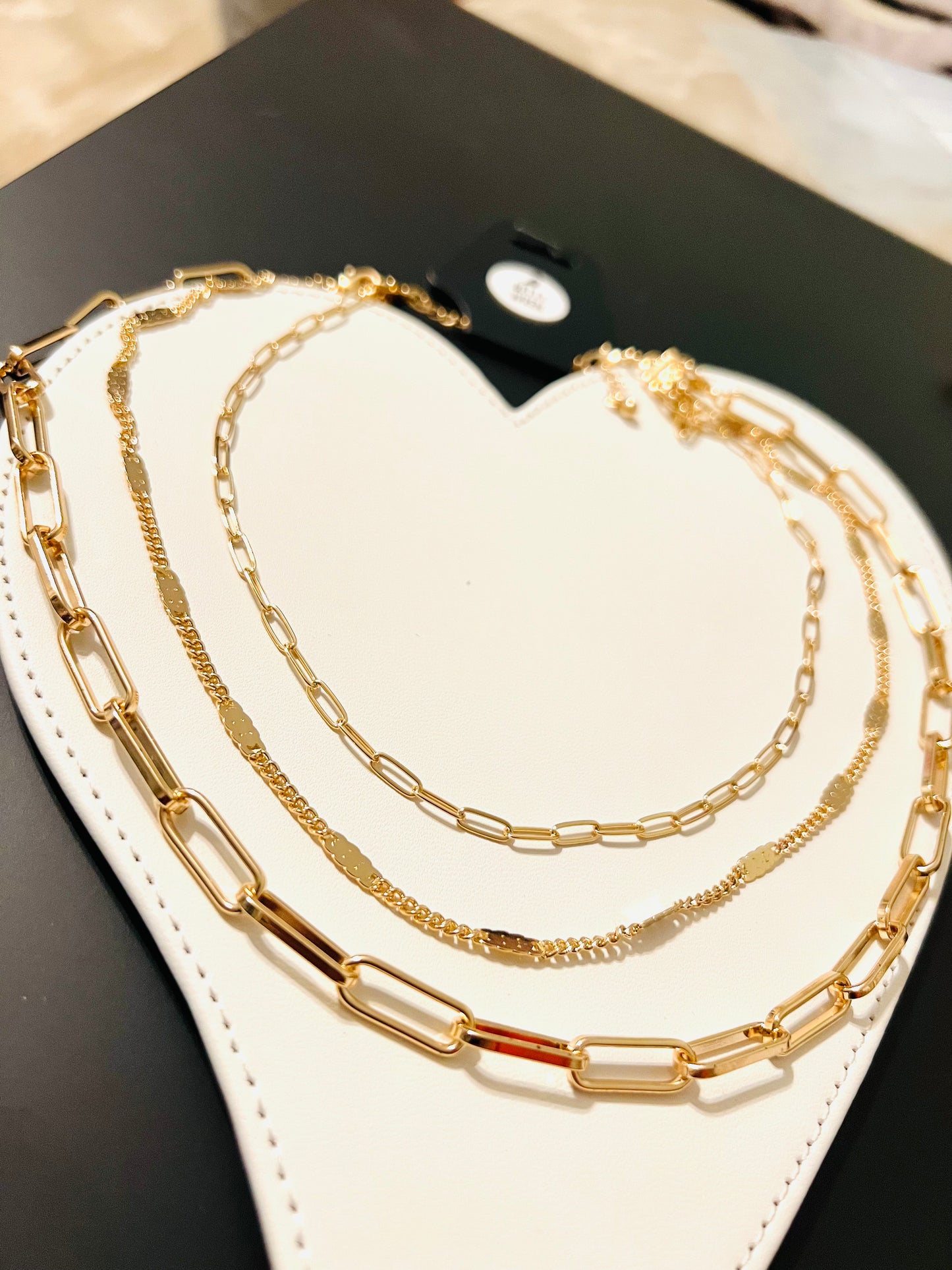 Shiny Gold Three Layer Necklace