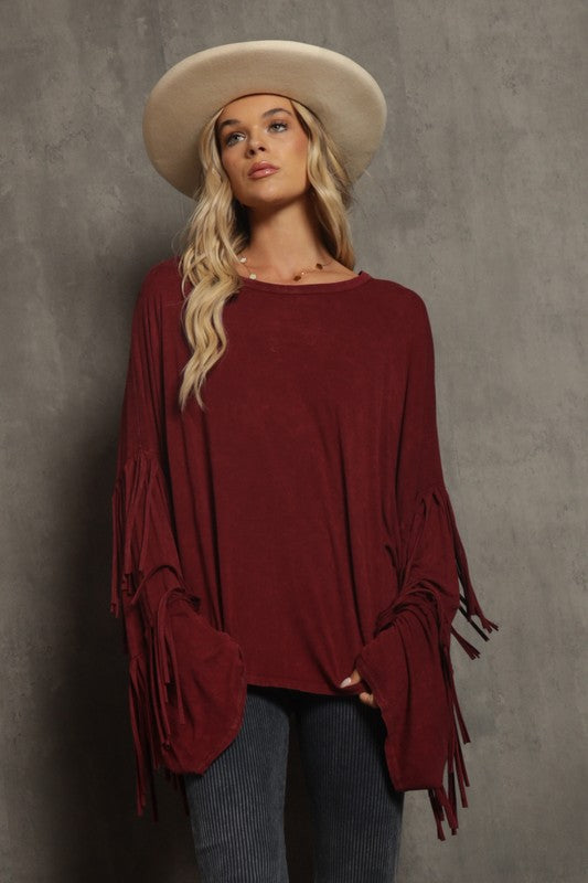 Wine Down Fringe Top