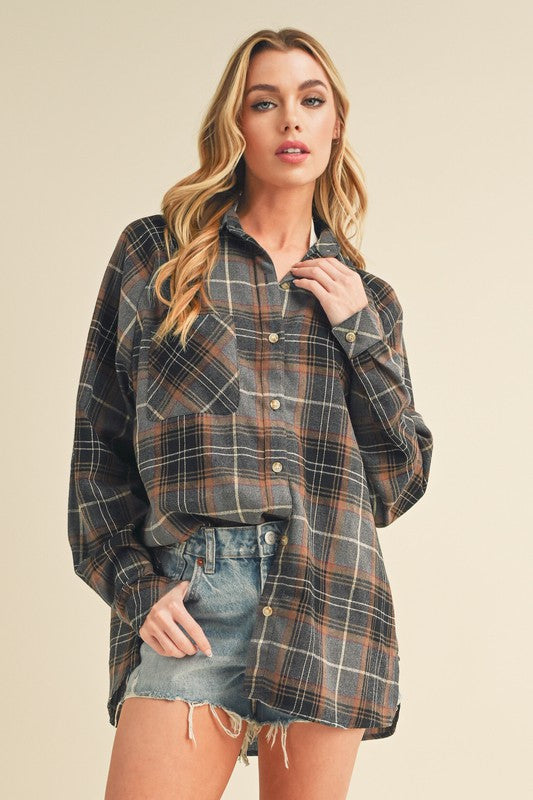 Bonfire Oversized Flannel Shirt