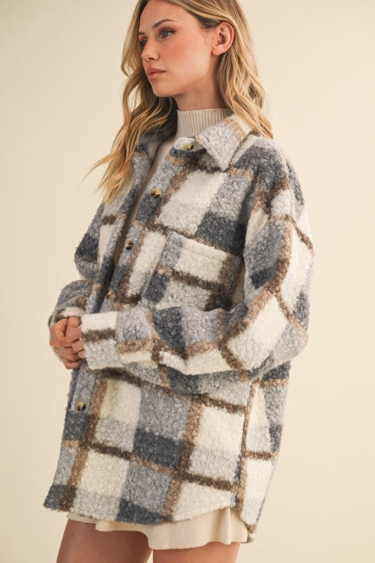 Peace on Earth Plaid Sherpa