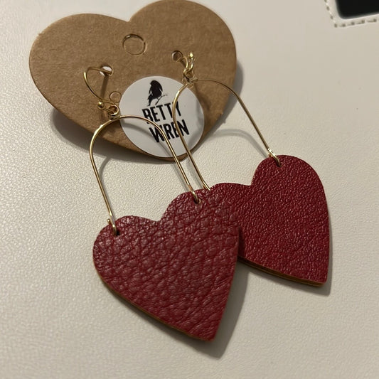 Red Heart Lock Earrings